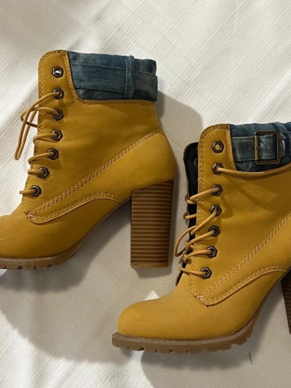 Dolce by Mojo Moxy Lace-Up Heeled Combat Boots - Size 7